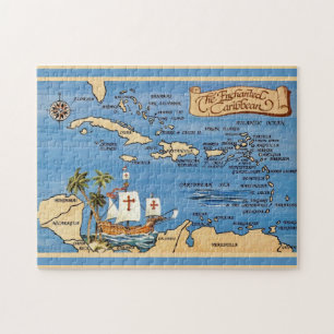 Die Karibik-Karte 11x14 Puzzle