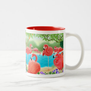 Die karibische rosa Flamingo-Tasse Zweifarbige Tasse