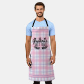 Die Karierte All-Over-Print-Schürze von Oma Schürze (Getragen)