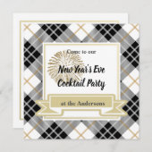 Die Karierte Neujahrswoche des Goldenen Winters -  Einladung (Vorne/Hinten)