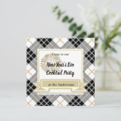 Die Karierte Neujahrswoche des Goldenen Winters -  Einladung (Stehend Vorderseite)