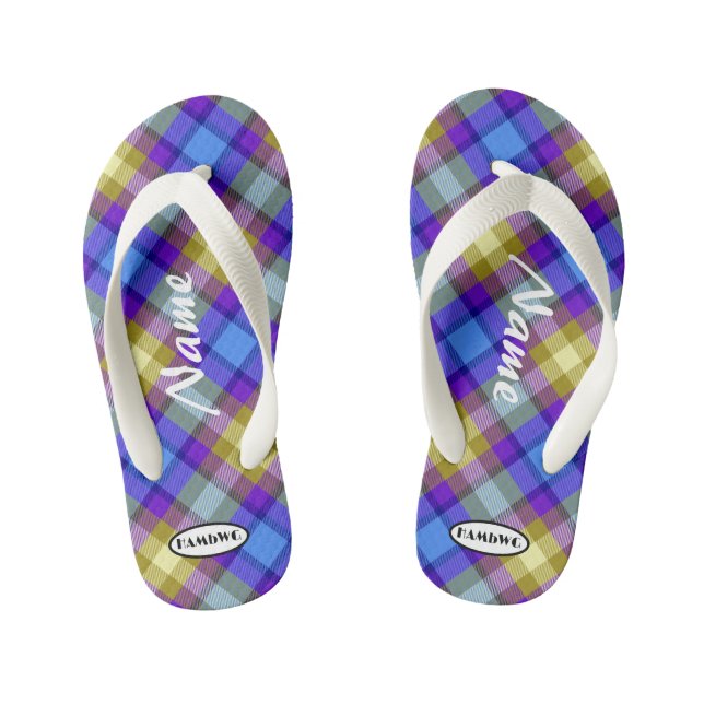 Die Karierten Flip-Flops-HAMbWG-Kid's Flip Flops Kinderbadesandalen (Fußbett)