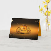 Die Karosse von Halloween - Karte (Gelbe Blume)