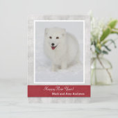 Die Karte arktischer Fox-guten Rutsch ins Neue (Stehend Vorderseite)