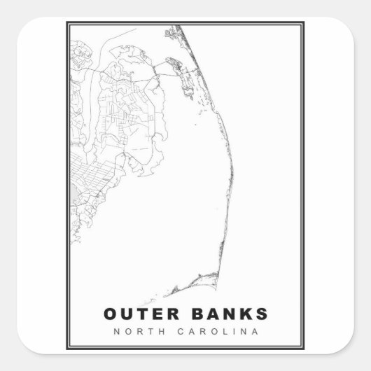 Die Karte der äußeren Banken Quadratischer Aufkleber (Vorderseite)