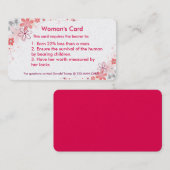 Die Karte der Frau (Vorne/Hinten)