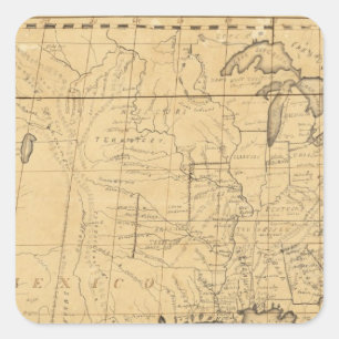 Die Karte der Kinder der Vereinigten Staaten Quadratischer Aufkleber