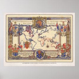Die Karte des Commonwealth of Nations oder des Bri Poster