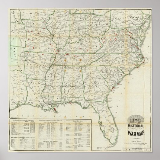 Die Karte des historischen Krieges Poster (Vorne)