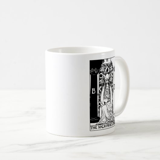 Die Karte des Hohepriestess-Tarots Kaffeetasse (VorderseiteRechts)