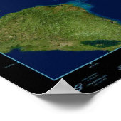 Die Karte des karibischen Satellitenplakats für da Poster (Ecke)