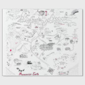 Die Karte des Manuskript-Erdumlaufpapiers Geschenkpapier (Flach)