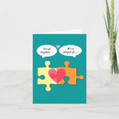 Die Karte des Passform-Puzzlespiel-Valentinsgrußes (Vorderseite)