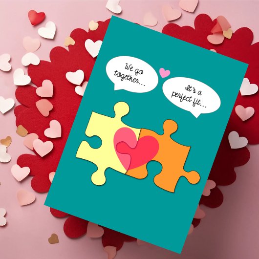 Die Karte des Passform-Puzzlespiel-Valentinsgrußes