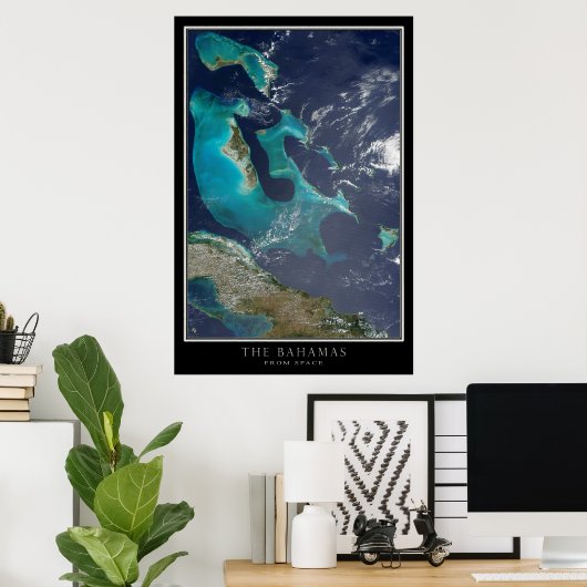 Die Karte des Satellitenplakats von Bahamas Poster (Heimbüro)