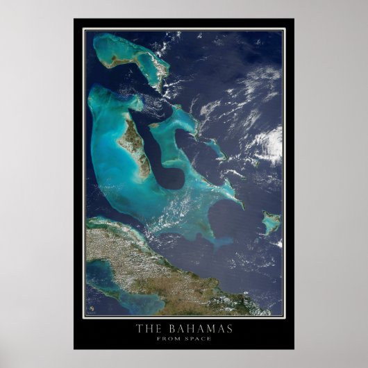 Die Karte des Satellitenplakats von Bahamas Poster (Vorne)