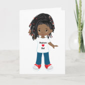 Die Karte des schwarzen Mädchenvaters für den Vate (Vorderseite)