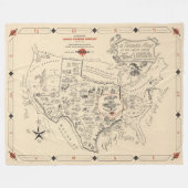 Die Karte eines Texans der Vereinigten Staaten Fleecedecke (Vorderseite (Horizontal))
