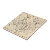 Die Karte eines Texans der Vereinigten Staaten Fliese (Seite)