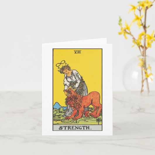 Die Karte mit dem Tarot Stärke - Smith mit dem Rid (Gelbe Blume)