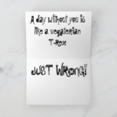 Die Karte T-Rex Valentinsgrußes (Innenseite)