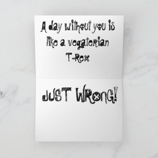 Die Karte T-Rex Valentinsgrußes (Innenseite)