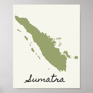 Die Karte von Sumatra Poster