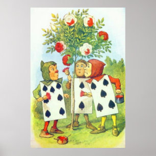 Die Karten, die die Rose farbig zeichnen Poster