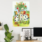 Die Karten, die die Rose farbig zeichnen Poster (Heimbüro)