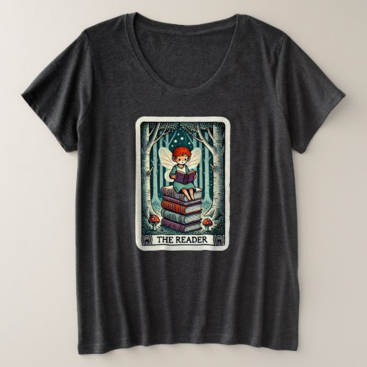 Die Kartenansicht des Reader-Tarots Große Größe T-Shirt (Design vorne)