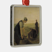 Die Kartoffel-Ernte Silbernes Ornament (Rechts)