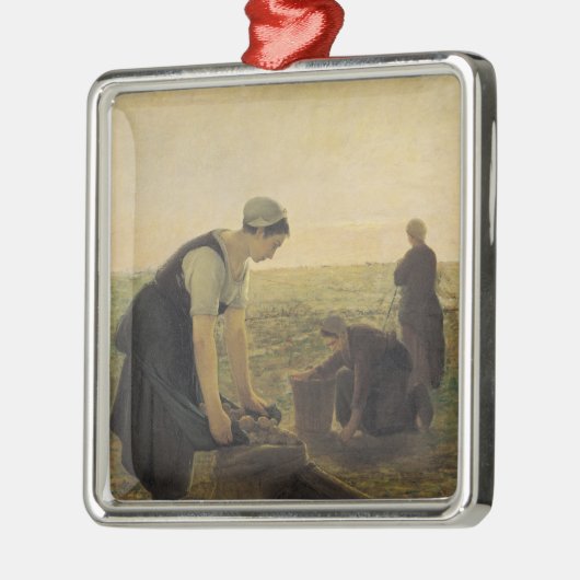 Die Kartoffel-Ernte Silbernes Ornament (Links)