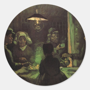 Die Kartoffelesser von Vincent van Gogh Runder Aufkleber