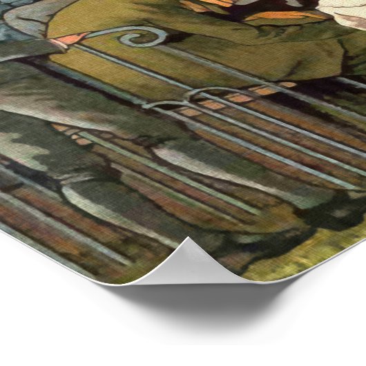 Die Karussell-Vintage Illustration Poster (Ecke)