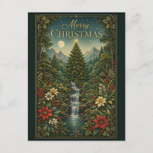 Die Kaskade der Weihnachtsmagie Feiertagspostkarte