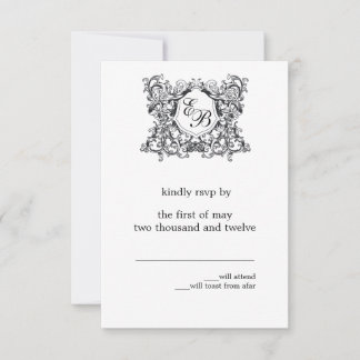 Die 'Kate' Monogramm Hochzeits-RSVP RSVP Karte