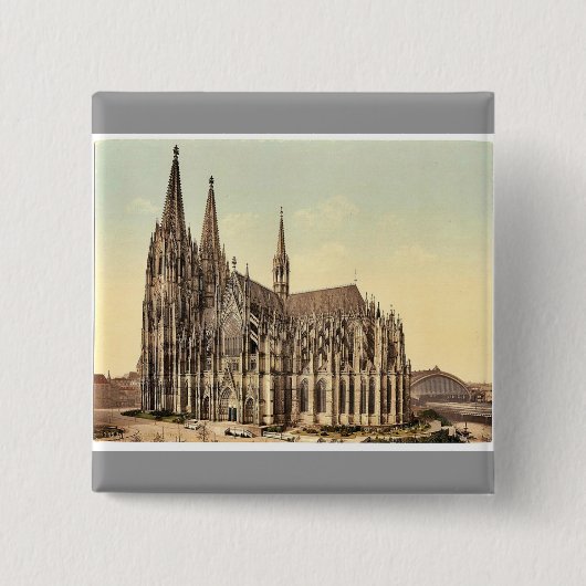 Die Kathedrale, Seite, Köln, der Rhein, Button (Vorderseite)