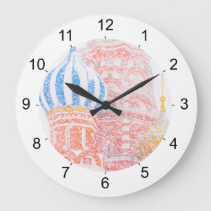 Die Kathedrale St.-Basilikums im Schneesturm Große Wanduhr