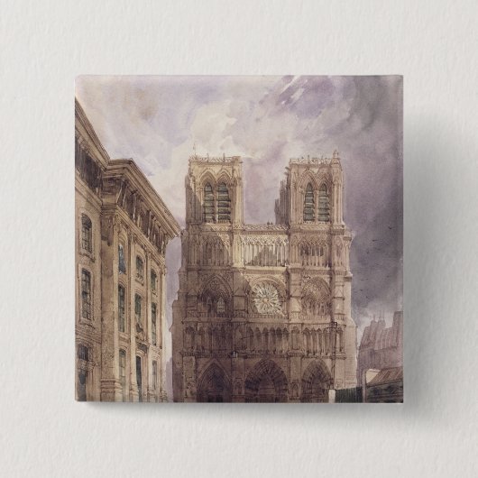 Die Kathedrale von Notre Dame, Paris, 1836 Button (Vorderseite)