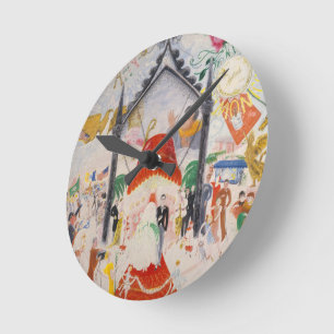 Die Kathedralen der 5. Avenue von Stettheimer Runde Wanduhr