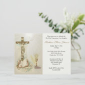 Die katholische Erste Heilige Kommunion des Kindes Einladung (Stehend Vorderseite)