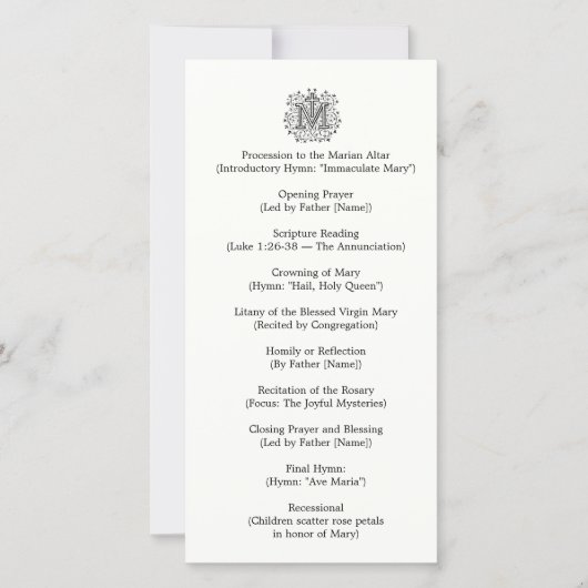 Die katholische Feier "Mary May Kroning" (Vorderseite)