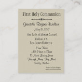 Die katholische Heilige Karte des Mädchens für die (Rückseite)