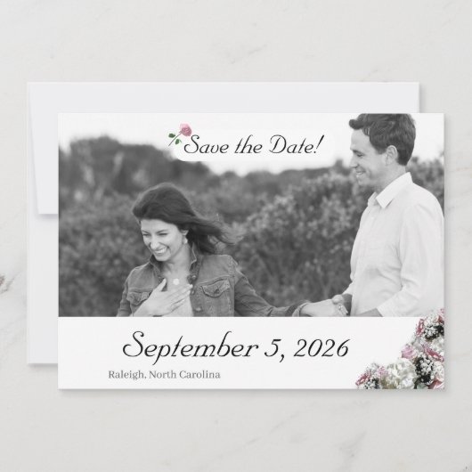 Die katholische Hochzeit in Rosa und Weiß Rette de Save The Date (Vorderseite)