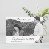 Die katholische Hochzeit in Rosa und Weiß Rette de Save The Date (Stehend Vorderseite)