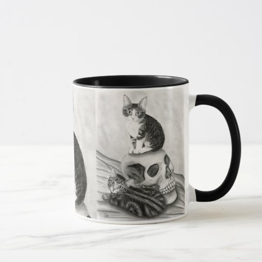 Die Kätzchen-Katzen-Schädel-gotische Tasse (Rechts)