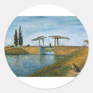 Die Katze an der Langlois-Brücke Aufkleber