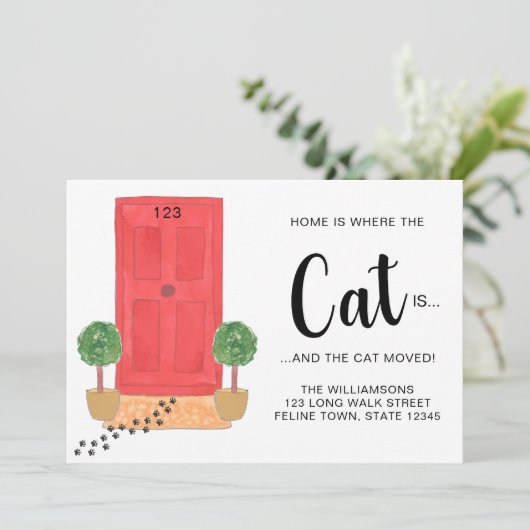 Die Katze bewegt sich auf der Zuhause Ankündigung (Stehend Vorderseite)