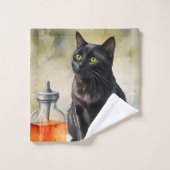 Die Katze des Alchemist Badhandtuch Set (Waschlappen)