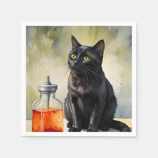Die Katze des Alchemisten Serviette (Vorderseite)